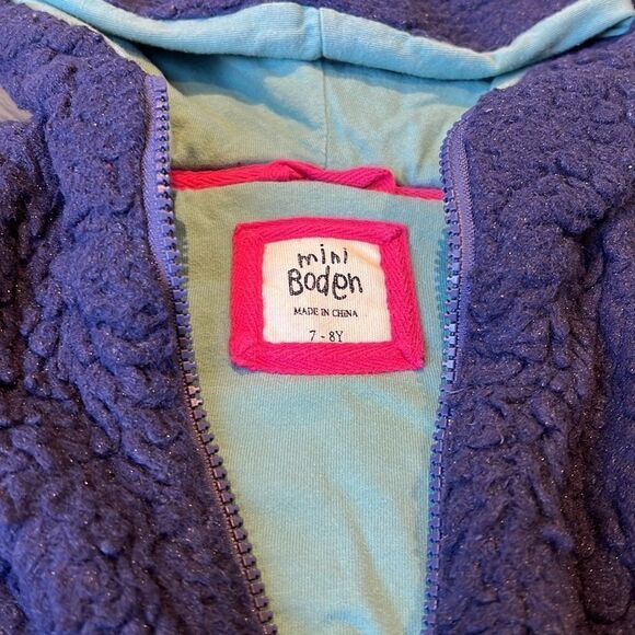 Mini Boden Chunky Blue Hooded Vest Size 7-8 - Picture 2 of 5